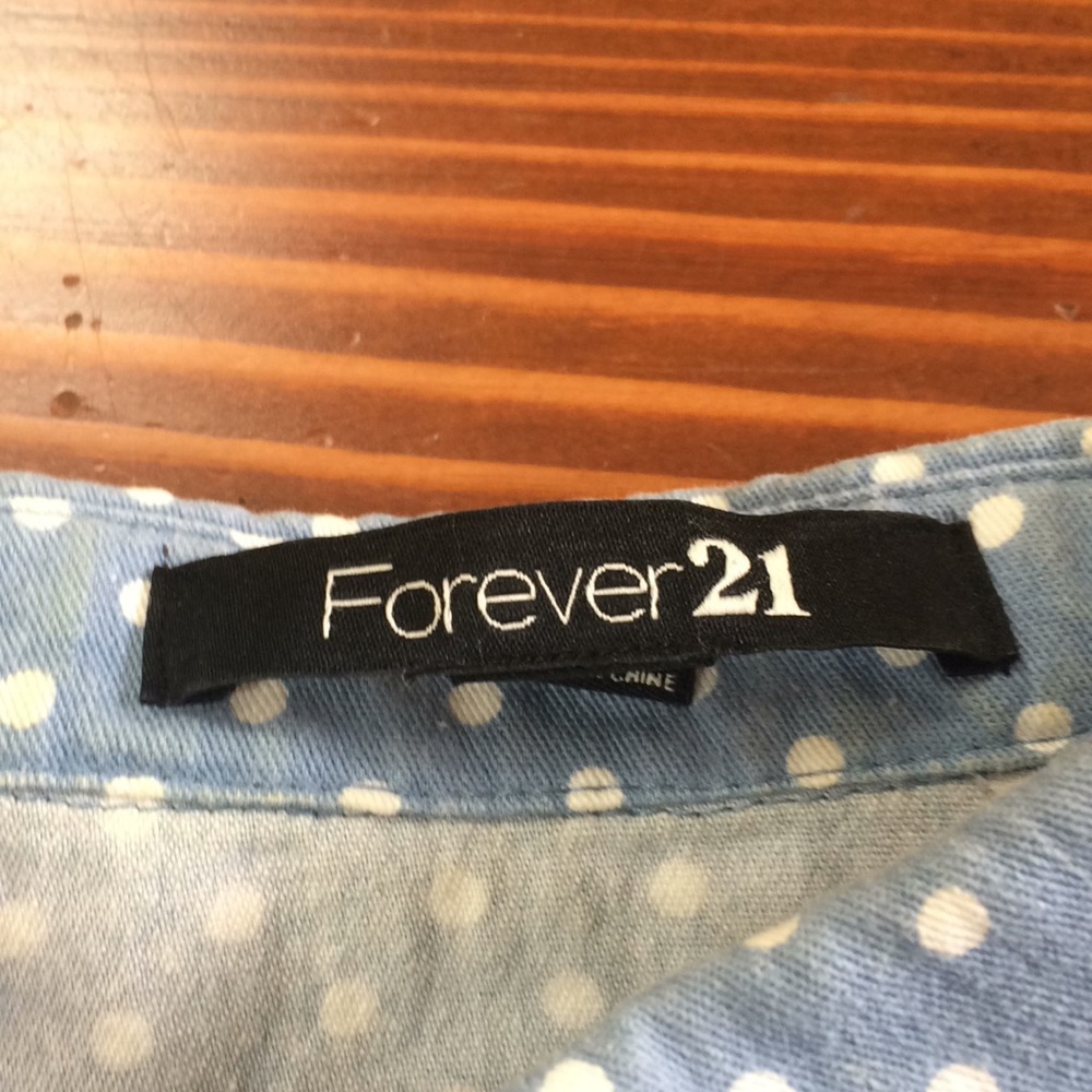 Forever 21 Polkadot Blue Collared Tank - Picture 2 of 3
